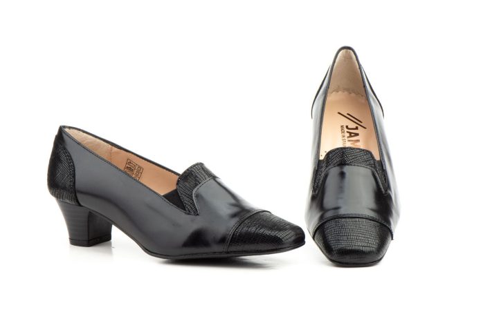 Zapatos Mujer Piel Negro Tacón