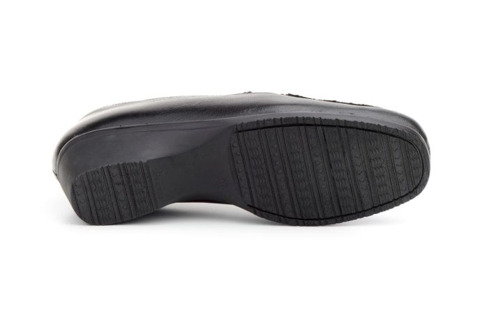 Zapatos Mujer Piel Negro Licra Elásticos Comodon Cuña