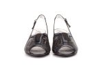 Zapatos Mujer Piel Negro Licra Tacón Negro