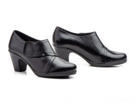 Zapatos Mujer Piel Negro Tipo Velcro