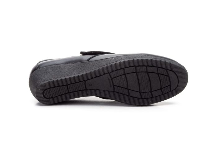Zapatos Mujer Piel Negro Velcro