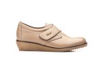 Zapatos Mujer Piel Taupe Velcro