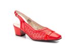 Zapatos Mujer Piel Picado Rojo