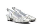 Zapatos Mujer Piel Picado Plata