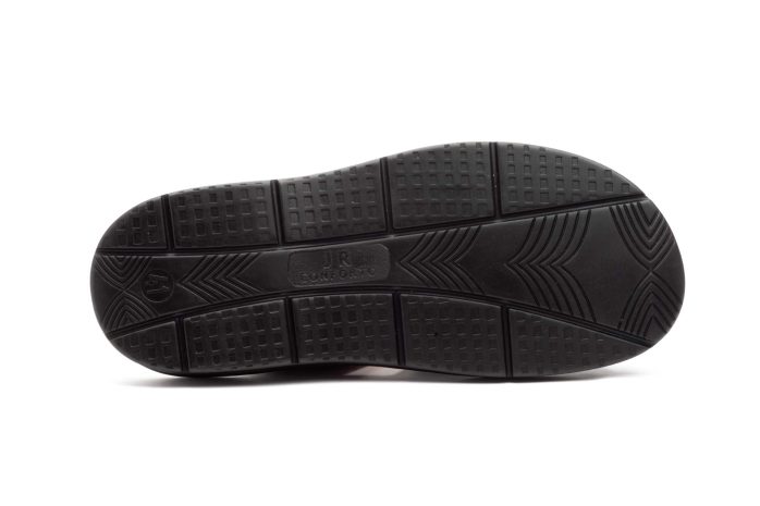Sandalias Hombre Piel Negro Velcro