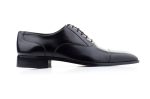Zapatos Hombre Piel Negro Cordones Suela de Cuero Italiano
