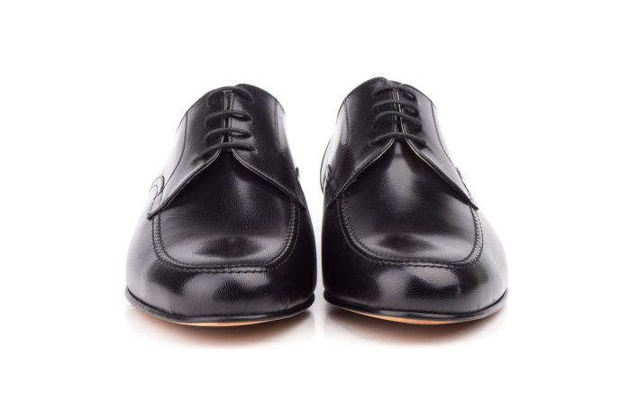 Zapatos Hombre Piel Negro Cordones Suela de Cuero