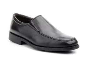 Zapatos Hombre Piel Negro Elásticos Ancho Especial