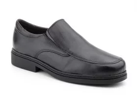 Zapatos Hombre Piel Negro Elásticos Suela Cosida