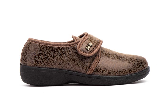 Zapatos Mujer Licra Taupe Velcro